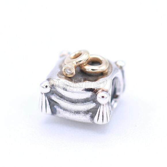Authentic PANDORA Romantic Union Charm with 14K Gold - 790549D - Picture 8 of 11